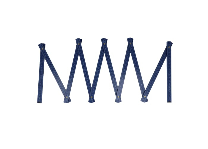 Règle pliante promotionnelle colorée en bois 2m Bleu foncé